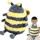 12 Inch Fuzzy Bumblebee Stuffed Animal Honey Bee Pulshies with Golden Wings Cuddly Bumble Bee Plush Toy Honeybee Anime Gifts for Kids and Lovers in Birthday, Valentines...