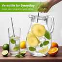Small Clear Plastic Pitcher with Lid (72 oz), Unbreakable Water Pitcher with Handle, Fridge Jug, BPA-Free, Shatter-Proof, Great for Iced Tea, Sangria, Lemonade, Juice, Milk, and More