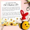 Bee Ornament - Bee Gifts for Women, Men, Lovers - Bees Bumble Ornaments for Christmas Tree, Bees Honey Ornaments for Christmas Tree - Crochet Ornament & Message Card