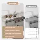 Faucet Mat for Kitchen Sink, 23.6" Diatomite Stone Drying Mat For Kitchen Counter, Prevents Moisture, Super Absorbent, Quick Drying Sink Splash Guard for Bathroom (01 - White, 30" x 3.9")