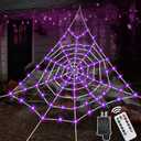 16.4 Ft Halloween Decorations Outdoor Spider Web, Giant Spider Webs Halloween Decoration, 8 Modes Outdoor Spiders Web Decoration for Yard Party Haunted Decor