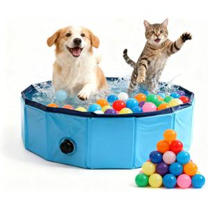 Ball Pit for Dogs - Cat Ball Pit with 24 Ocean Balls,Indoor/Outdoor Pet Toy for Puppies Small Dogs Cats (S+24 Balls)