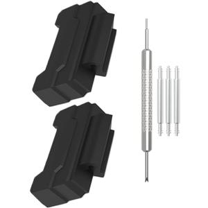 WRISTARMOR G100 Series watch band Adapter 16mm lug resin connector Compatible with Casio G-Shock DW-5600/GW-M5610//GL-7200/GA700/G-8900/GW9400/GDF-100/GA100/GD120 Watch strap accessories link header (black)