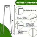 AAGUT 100 Pack 6 Inch Landscape Staples 11 Gauge Garden Staples, Galvanized Heavy Duty U-Shaped Sod Pins,Yard Ground Lawn Fence Stakes for Weed Barrier Fabric Irrigation Tubing