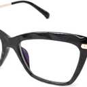 Focus Series Reading Glasses for Women - Full Rim, Polycarbonate & Metal, Includes Case, Cleaning Cloth (Black)