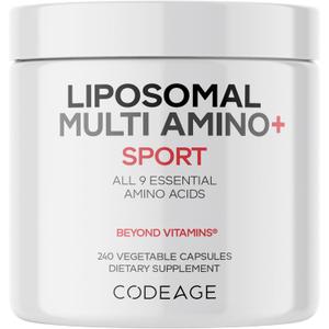 Codeage Multi Amino+ BCAA & EAA Supplement, All 9 Essential Amino Acids, Free-Form Branched-Chain Amino Acid Pills, Sport Supplement, Pre & Post Workout, Liposomal Delivery, Vegan, 240 Capsules