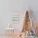 HRQKO Blue Coastal Cowgirl Howdy Aloha Poster Hanger Frame, Howdy Wall Art,Western Trendy Sign Wall Art with Wooden Frames,Preppy Cowgirl Wall Hanging Banner Decor for Living Room Bedroom, 16x24 Inch