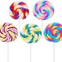 5Pcs Large Simulation Lollipop Giant Lollipop Prop Fake Candy Photo Booth Prop for Christmas Party Carnival Cosplay Wedding Birthday Party Supplies