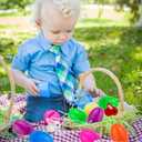 Grastfu 24 Pack Easter Eggs Fillers with Mini Bunny Plush Basket Stuffers with Toys Inside Bunny Mini Stuffed Animal, Easter Eggs Hunts Party Favors Surprise for Kids Toddlers Boys Girls