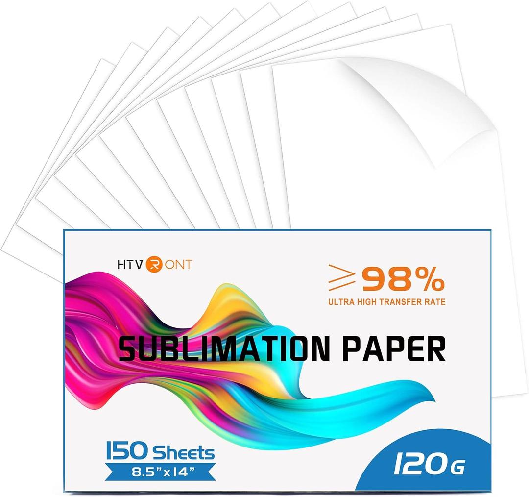 HTVRONT Sublimation Paper 8.5x14 inches - 150 Sheets Sublimation Paper Compatible with Inkjet Printer 120gsm