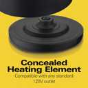 Hamilton Beach Electric Tea Kettle, Water Boiler & Heater, 1 L, Cordless, Auto-Shutoff & Boil-Dry Protection, Stainless Steel (40998)