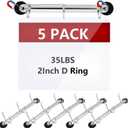 5 Pack 3 Ring Binder Mechanism 2 inch Magnetic Hanging Binder Rings for Hanging 8.5 x 11 Inch Sheets of Paper Magnetic D Ring Binder Magnetic 3 Ring Binder Locking Mechanism D Shaped Binder Rings
