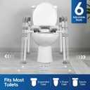 Raised Toilet Seat with Handles, 500lb Handicap Toilet Seat with Handles Over Toilet, Commode Chair with Adjustable Height & Width, Toilet Seat Risers for Seniors, Elderly, Handicap