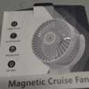 Magnetic Cruise Fan with 12000mAh Battery - Portable Cabin Air Circulator, 3-Speed LED Desk Fan with Timer, Power Bank & Ceiling/Wall Mount, Cruise Ship Approved for Travel (White)