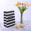 50Pcs Thank You Small Paper Gift Bags Bulk, 5.25" x 3.75" x 8" Kraft Paper Bag for Party Favors,Valentine's Day, Birthday, Wedding, Thanksgiving,Goodie, Retail,Employee appreciation - Black