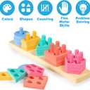 Tub Works Splash, Stack & Sort Shape Sorter & Stacking Toddler Bath Toy | 20 Foam Pieces | Color Sorting & Shape Stacking Kids Bath Toys | Floats & Sticks to Tub Walls | Early Learning Bathtub Toys