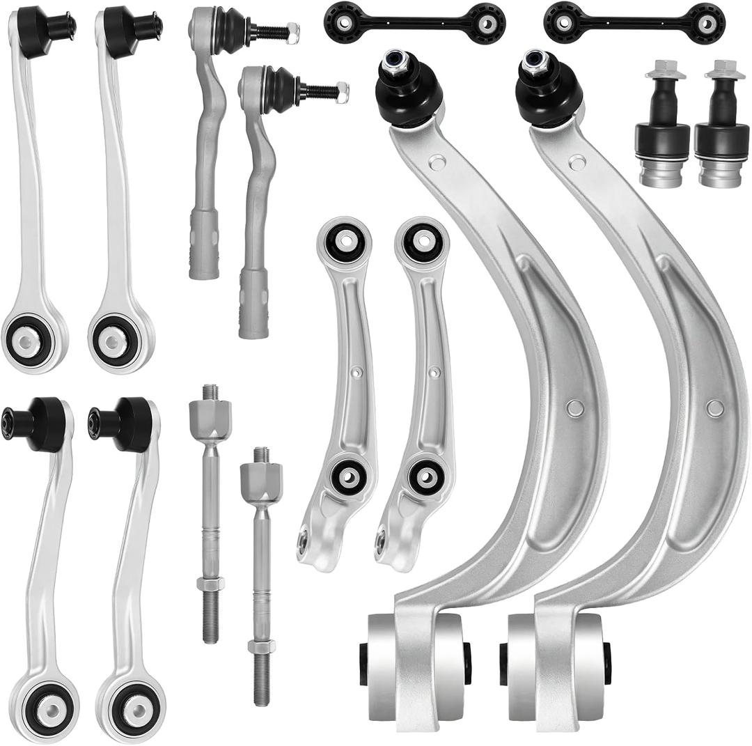 16Pcs Front Upper and Lower Control Arm w/Ball Joint Suspension Kit Compatible with Audi A4/A5/Q5 2009-2010, S5 2008-2010, with Ball Joints, Sway Bar Links & Tie Rod