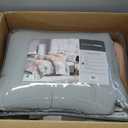 Madison Park Sateen Cotton Comforter Set, Breathable, Soft Cover, Modern Print, All Season Down Alternative Cozy Bedding with Matching Shams, Floral Taupe Grey/Peach, King 7 Piece