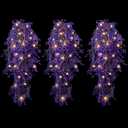 Mudder 3 Packs LED Artificial Hanging Plants, 3.6 ft Fake Hanging Plant, Ivy Vine Fake Leaves Greeny Chain Wall Home Room Garden Wedding Garland Outside Decor (Basket Not Included) (Purple Vine)