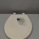 Bemis 500EC Durable Wood Toilet Seat with Easy Clean Hinges, Made in USA, Round, Bone