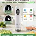 Compact Vacuum Sealer for Food (Vacuum Sealer Machine + 30 Reusable Vacuum Bags), Powerful Handheld Food Vacuum Sealer Machine with LED Display & Liquid Drainage Tube, Portable Food Sealer