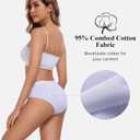 coskefy Women's Underwear Cotton Breathable Hipster Panties Soft Low Rise Bikini Ladies Workout Briefs 5 Pack (XXL)