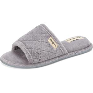 Dearfoams womens Slipper Memory Foam Summer House Shoe Beatrice Terry Slide (Gray), Size L(9-10)
