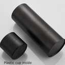 Black Toilet Plunger with Holder Bathroom Metal Canister Holder Drip Cup, Heavy Duty, Deep Cleaning