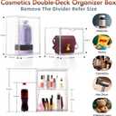 Starogegc 2Pack Makeup Organizer Storage, Large Capactiy Acrylic Bathroom Organizer, Clear Cosmetics Organizer Bins with Division Board for Vanity, Skincare, Countertop Storage and Display Case