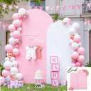 White Pink Arch Backdrop Cover Set of 2 Party Wedding Arch Covers Stretchy Backdrop 7.2FT 6FT Decorations Baby Shower Bridal Shower Photo Birthday Arch Stand Cover Spandex