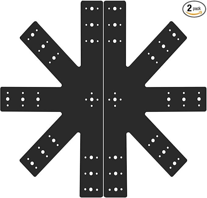 2 pcs 24x13.5 Gable Plate Pergola Truss Roof Plate Connector Heavy Duty 12 Pitch Powder Coated Black