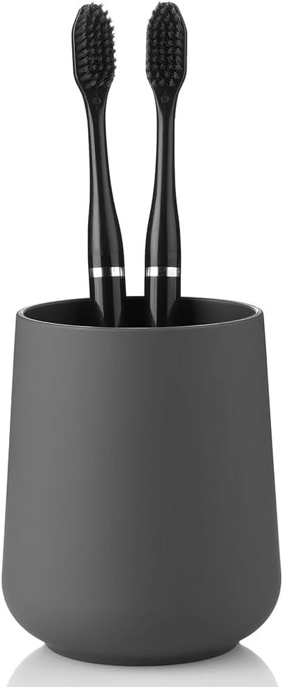 Matte Gray Toothbrush Holder for Electric Toothbrushes Bathroom Organizer for Toothpaste Kids & Adults