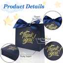 100 Pack Small Thank You Gift Bags, 4.5x1.8x3.9in Party Favor Bags Boxes with Bow Ribbon, Small Paper Gift Bags with Gold Foil Printed, Mini Candy Treat Bags for Birthday Wedding Party Holiday