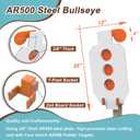 AR500 Steel Bullseye Target, 3/8" Thick Steel Targets for Shooting 12"x20" and Four 4" Paddle Targets - Brings You More Fun - for All Shooters, Outdoor & Range Training