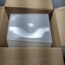 IRIS USA 50 Lbs / 65 Qt WeatherPro Airtight Pet Food Storage Container with Removable Casters, for Dog Cat Bird and other Pet Food Storage Bin, Keep Fresh, Translucent Body, Easy Mobility, Pearl/Black (1 Count (Pack of 1))