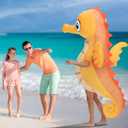 Spinosaurus Inflatable Seahorse Costume for Adult Halloween Blow Up Costume Funny Inflatable Sea Animal Costumes for Men Women, For 62-75 inch Men/Women