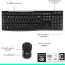 Logitech MK270 Wireless Keyboard and Mouse Combo for Windows, 2.4 GHz Wireless, Compact Mouse, 8 Multimedia and Shortcut Keys, 2-Year Battery Life, for PC, Laptop - Black