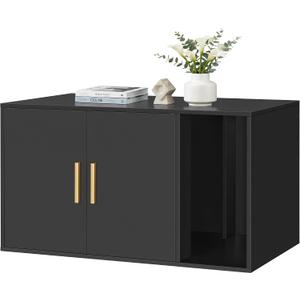 Feandrea Cat Litter Box Enclosure, Double Doors, 31.5 x 19.7 x 17.7 Inches