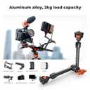 K&F CONCEPT 11" Magic Arm Clamp with Super Clamp ARRI 1/4" & 3/8" Thread Screw, 360 Ball Heads Arm with Clamp Mount for Monitor, LED Light, Webcam, Action Camera