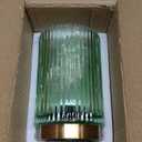 Battery Operated Lamp, Cordless Table Lamp with Timer, Desk Bedside Lamps with LED Warm Light, Glass Small Table Lamp for Bedroom, Bathroom, Living Room, Home Decor - Green