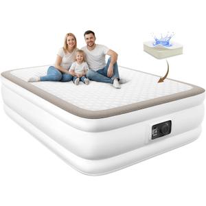 YENING Foam Air Mattress Queen with Built in Pump 18 Inch Tall Queen Size Inflatable Bed Self Inflate Blow up Airbed