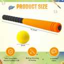 Wettarn 4 Pcs Foam Baseball Bat Foam Bat with Safe Soft Baseballs T Ball Set for Outdoor Indoor Sport Game Beginners Practice Playing Training