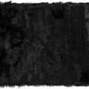 Black Rectangular Faux Fur Area Rug 25x35