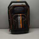 Klein Tools 55604 Rolling Tool Backpack, Tool Bag with 28 Pockets, Heavy Duty Retractable Handle, Large Storage Interior, 3-Inch Wheels , 
Black/Orange