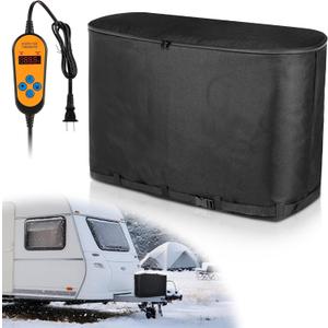 Aurelema Dual 20LB Propane Tank Heater Blanket Thermostat Control (41-122F) and Timer Function, Waterproof & UV Resistant, Heated & Protection, Propane Tank Wamer for RV Camping (Black)