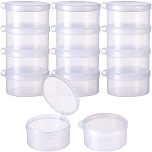 BENECREAT 12 Pack Round Clear Plastic Bead Storage Containers Box Case with Flip-Up Lids for Items, Pills, Herbs, Tiny Bead, Jewerlry Findings, and Other Small Items - 2x1 Inches BENECREAT 12 Pack Round Clear Plastic Bead Storage Containers Box Case with Flip-Up Lids for Items, Pills, Herbs, Tiny Bead, Jewerlry Findings, and Other Small Items - 2x1 Inches