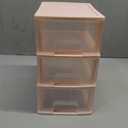 Desktop 3 Drawer Organzier, Pink Plastic Small Drawer Organizer, Desktop Organizer for Office Home and Bathroom