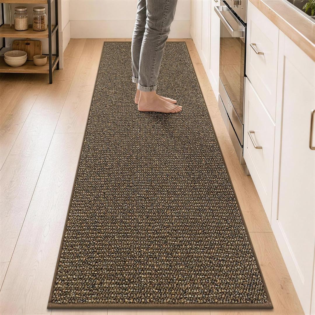 BEQHAUSE Kitchen Runner Rugs 24"x96", Kitchen Mats for Floor, Brown