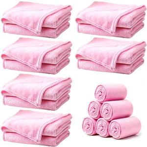 6 Pack Sherpa Fleece Throw Blankets Bulk Soft Fuzzy Wedding Guest Throw Blanket Wedding Flannel Throw-Blanket for Spa Slumber Movie Night Wedding (Pink)