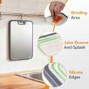 Titanium Cutting Board for Kitchen, 2-in-1 Double-Sided with Food Grade Pure Titanium & Wheat Straw PP, Easy to Clean, Large Size 16 x 11